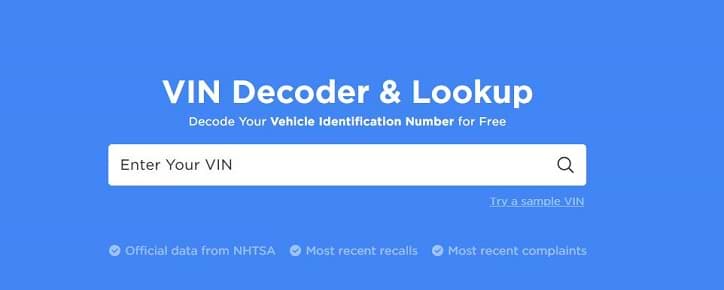 Free VIN Decoder and Lookup