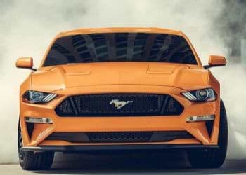 Ford Mustang in orange color