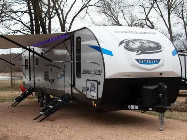 Forest River Alpha Wolf Travel Trailer in White color