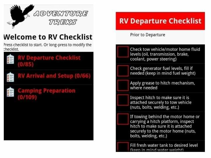 RV Checklist App Screenshot
