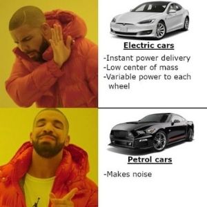Drake vs electric car meme