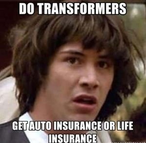 Transformers vs insurance meme