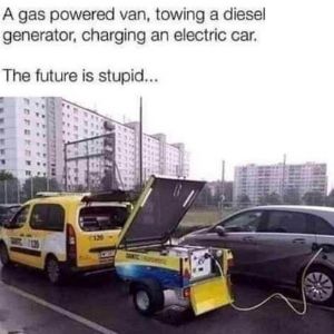Generator charging electric car meme